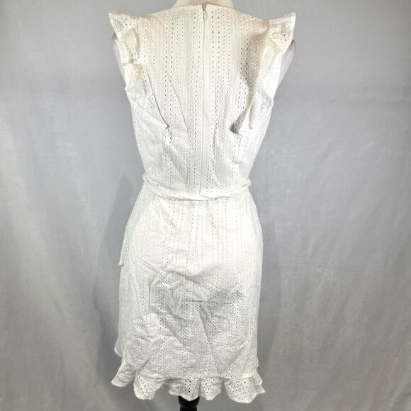 Bar III white eyelet ruffle faux wrap sundress size 0 - Picture 4 of 7
